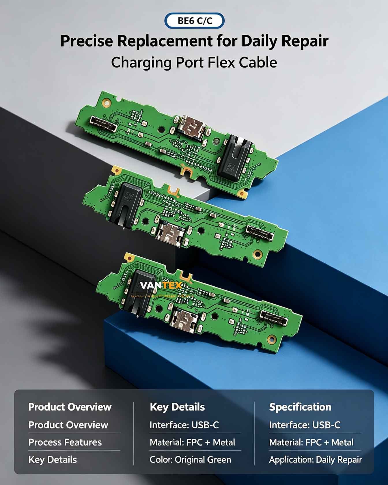 Vantex Replacement Charging Board Compatible with Tecno BE6